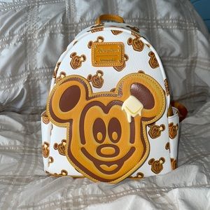 Brand New Without Tags Mickey Waffle Loungefly Mini Backpack